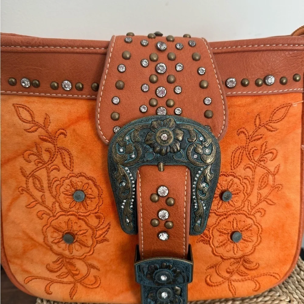 Montana West Orange Saddle Bag Western Studded Swiftie Orange Era Concert - Picture 4 of 13